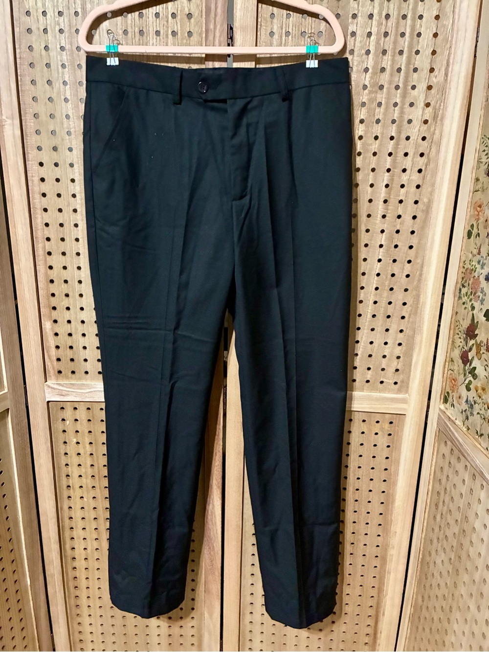 Women's Black Dress Pants - Classic Straight Fit Size M